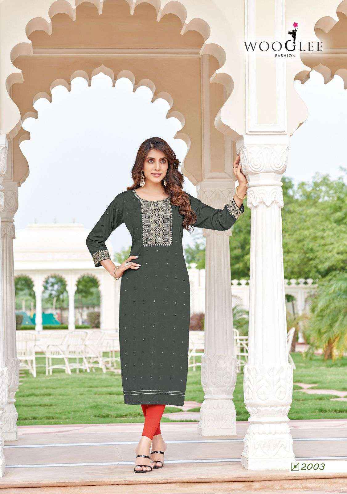 Wooglee Chitra Rayon Kurti (4 pcs Catalogue)