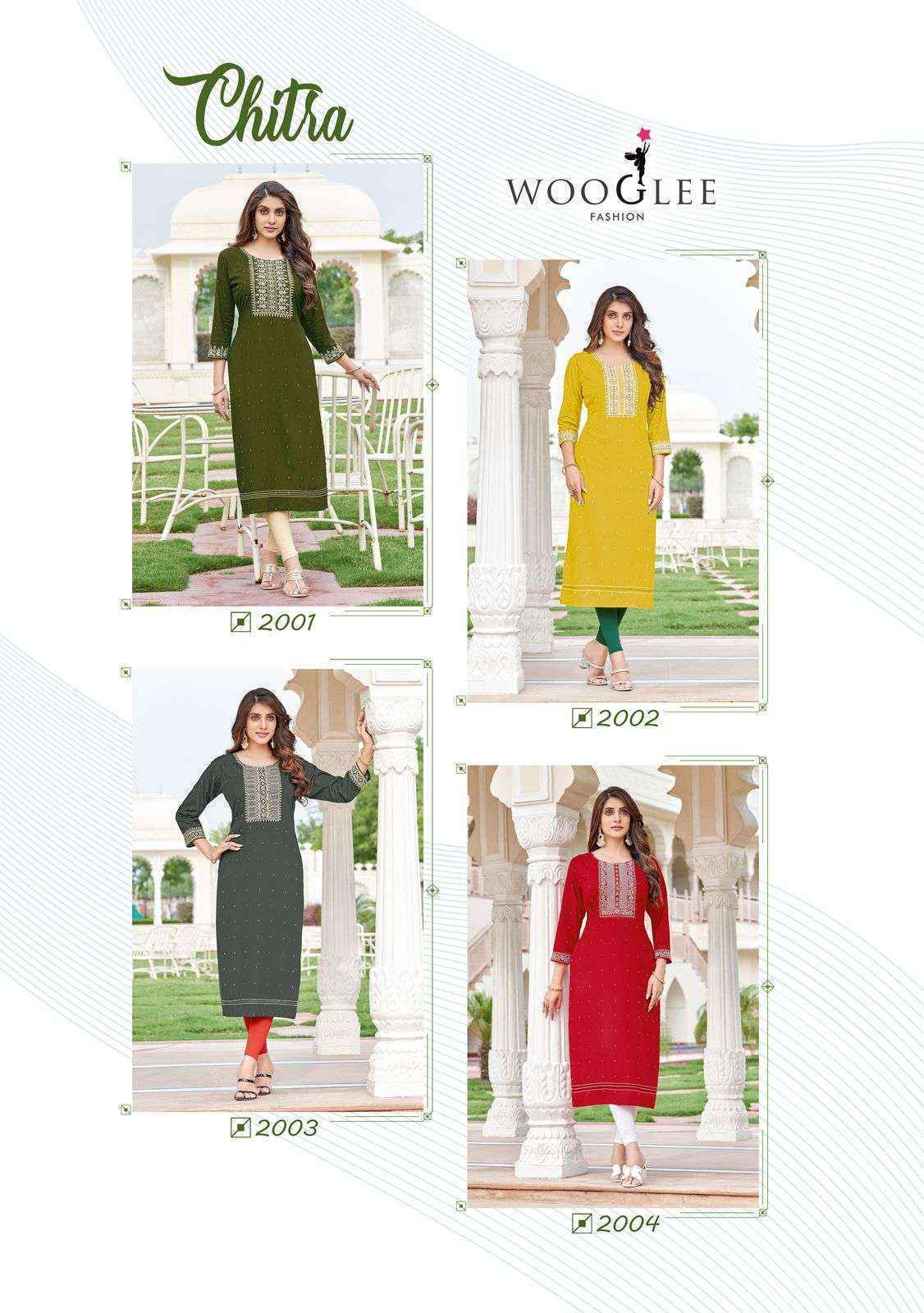 Wooglee Chitra Rayon Kurti (4 pcs Catalogue)
