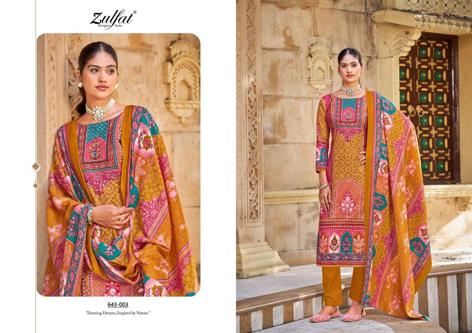 Zulfat Malang Cotton Dress Material 4 pcs Catalogue