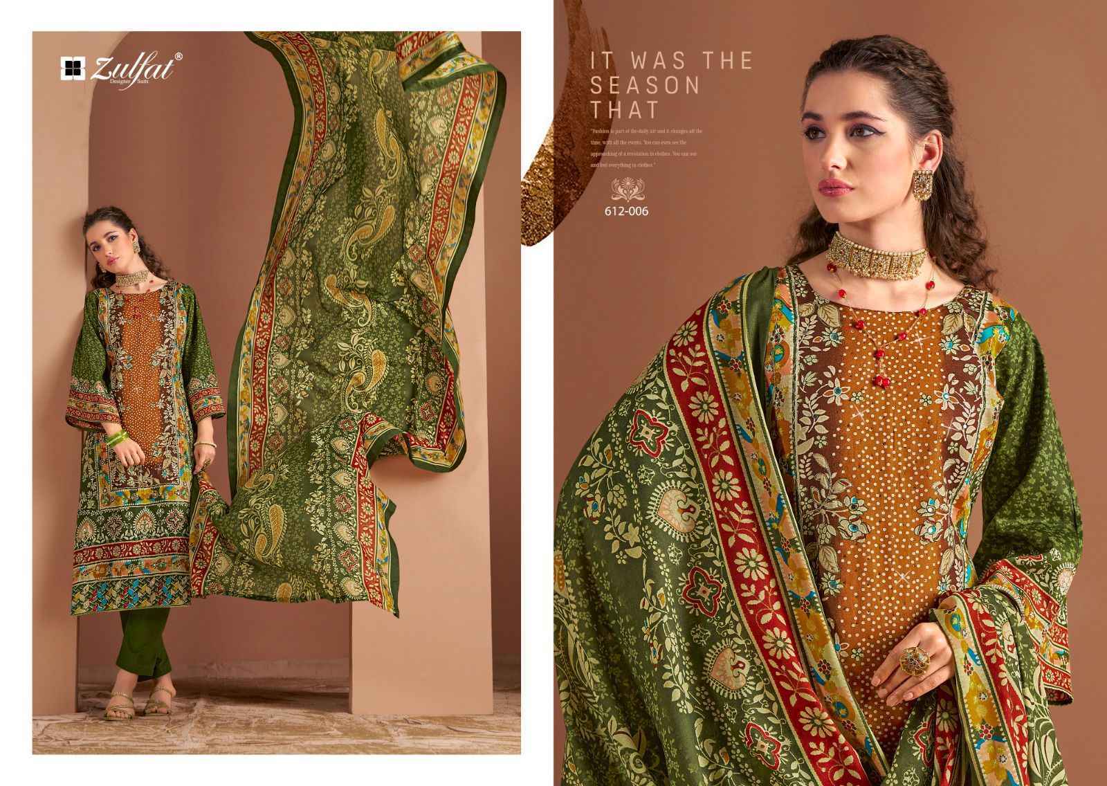 Zulfat Raabta Vol 3 Jam Cotton Dress Material 6 pcs Catalogue