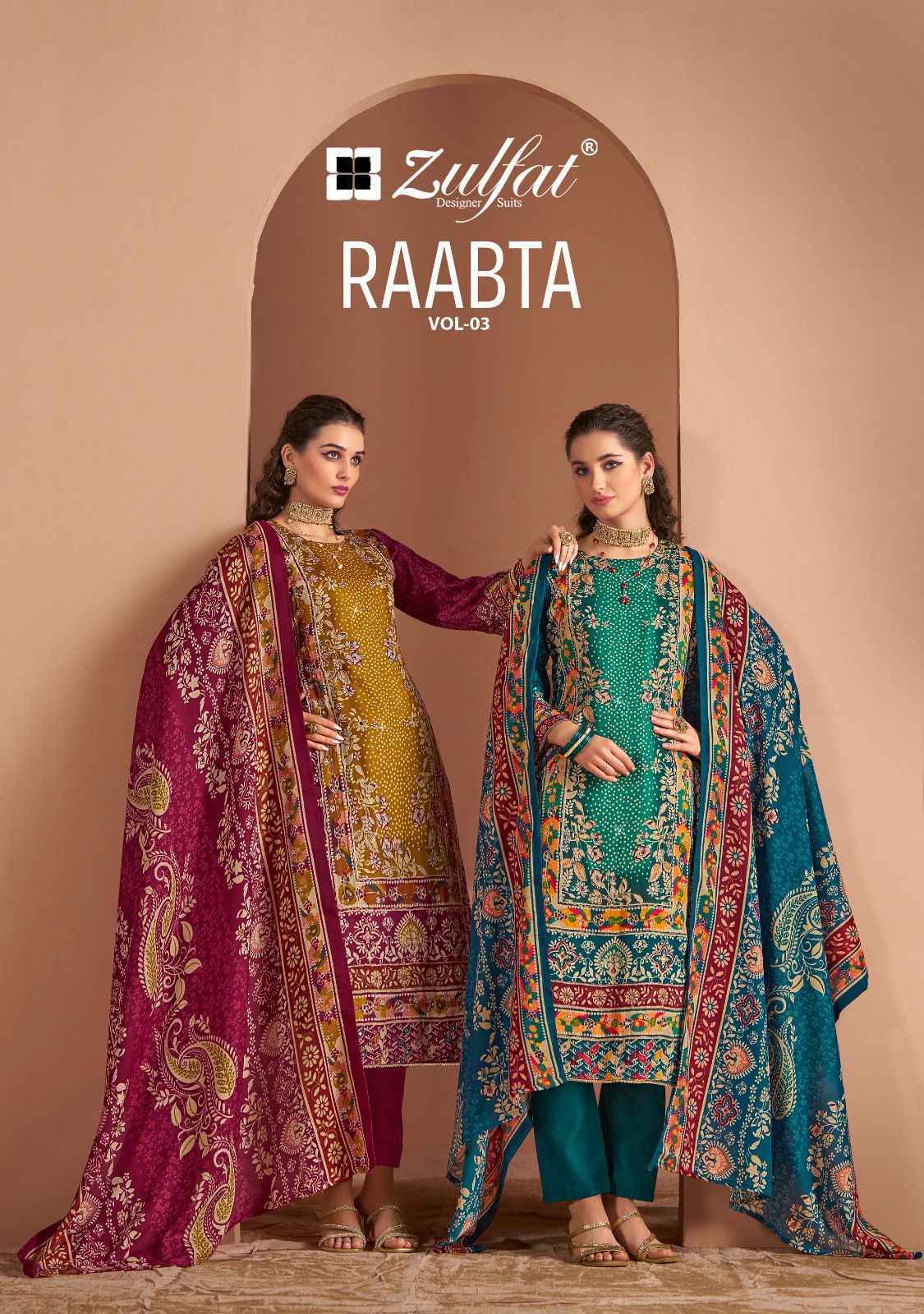 Zulfat Raabta Vol 3 Jam Cotton Dress Material 6 pcs Catalogue