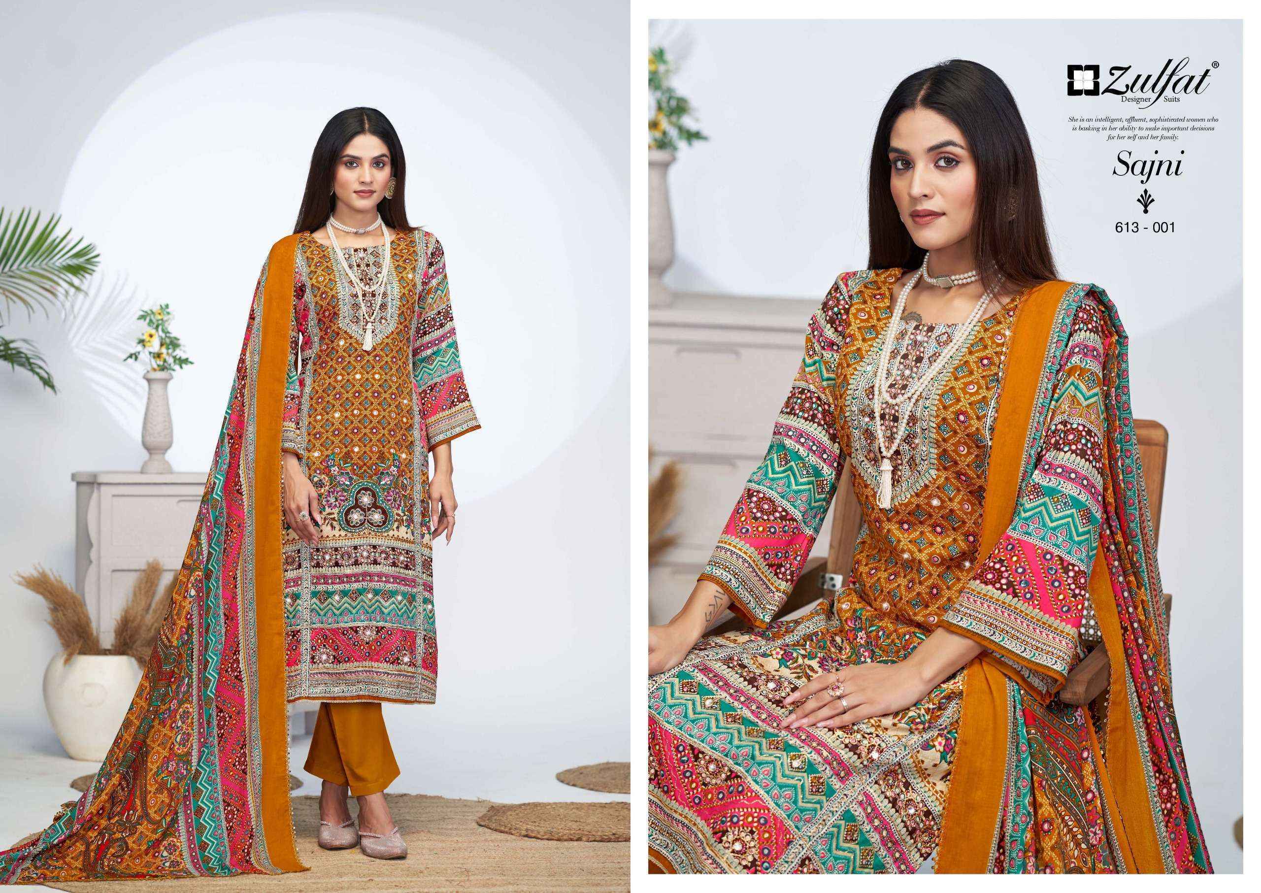 Zulfat Sajni Vol 4 Jam Cotton Dress Material 6 pcs Catalogue