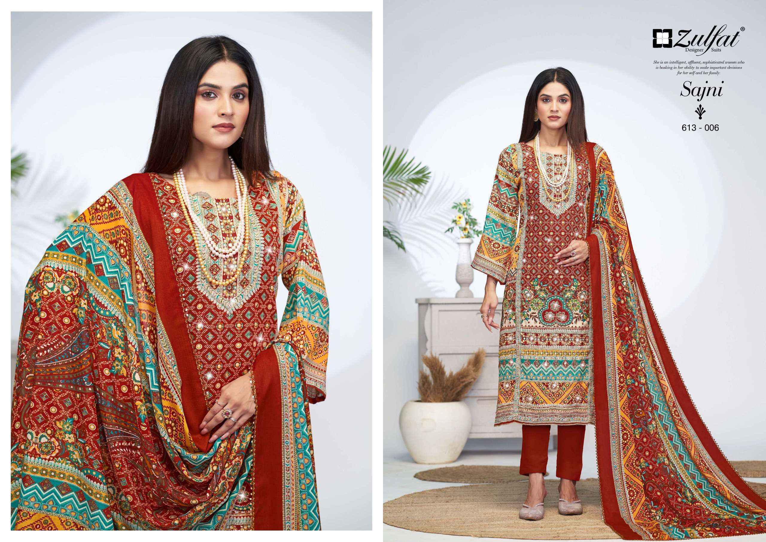 Zulfat Sajni Vol 4 Jam Cotton Dress Material 6 pcs Catalogue
