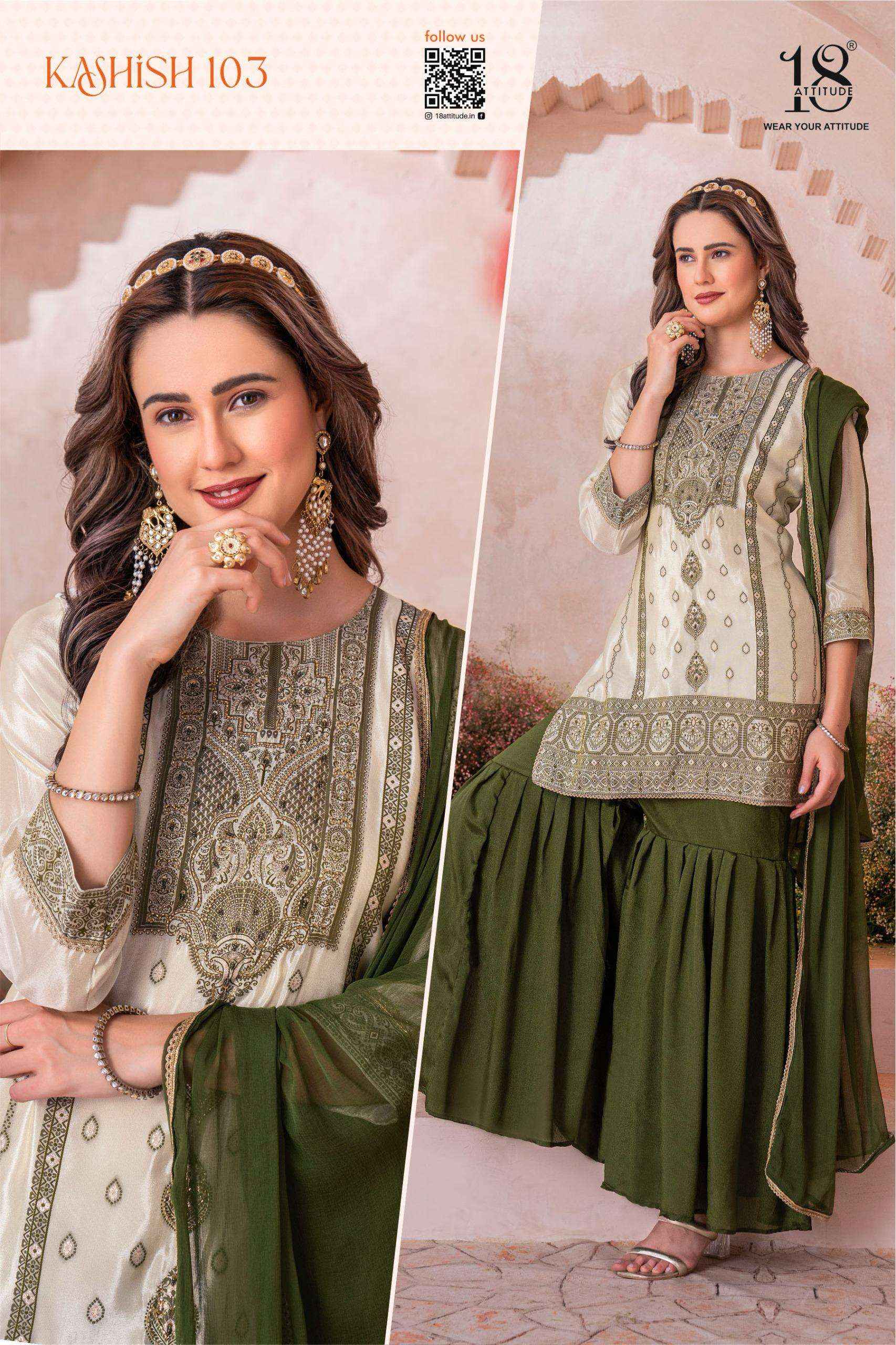 18 Attitude Kashish Viscouse Kurti Combo 5 pcs Catalogue