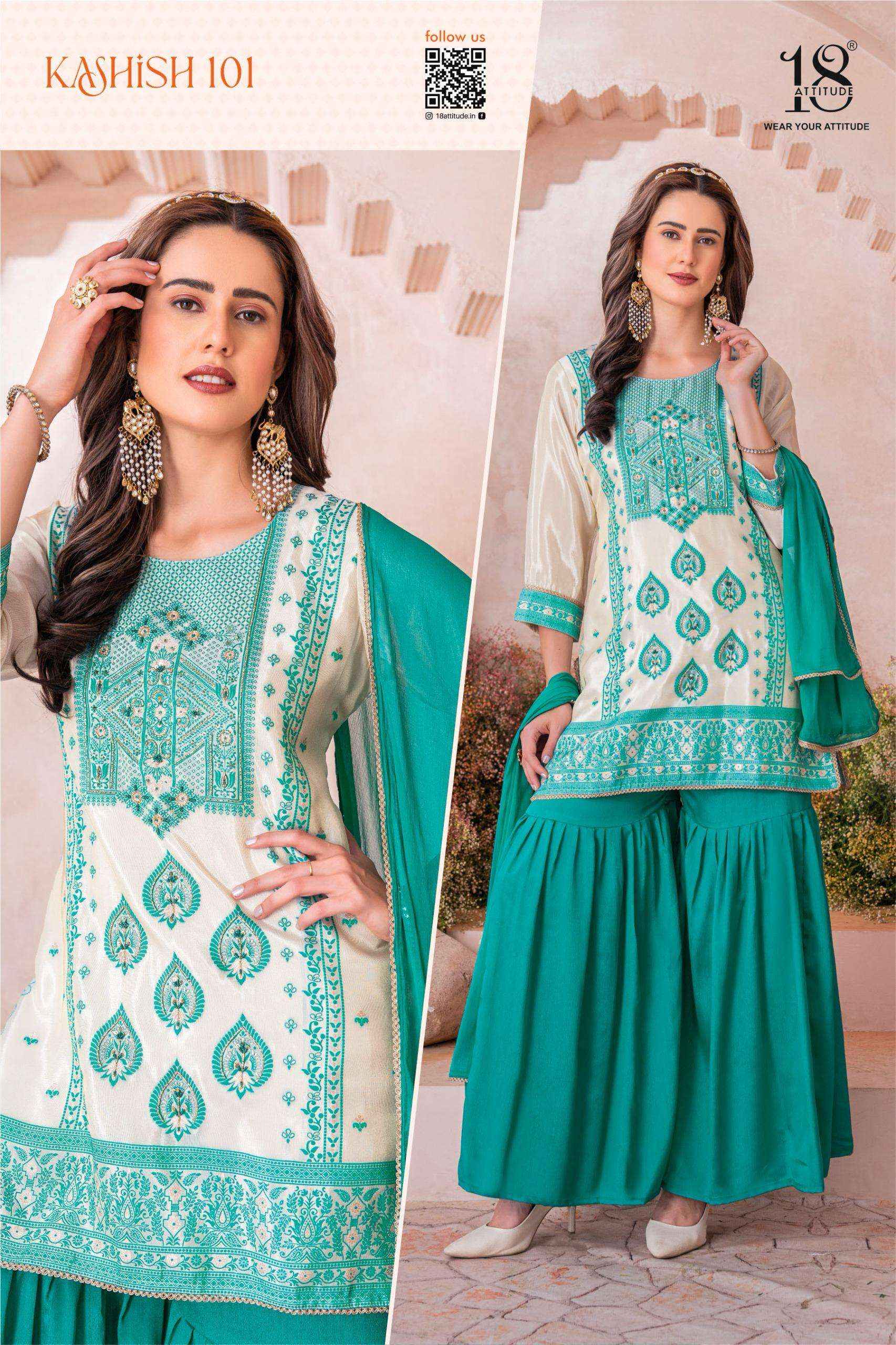 18 Attitude Kashish Viscouse Kurti Combo 5 pcs Catalogue