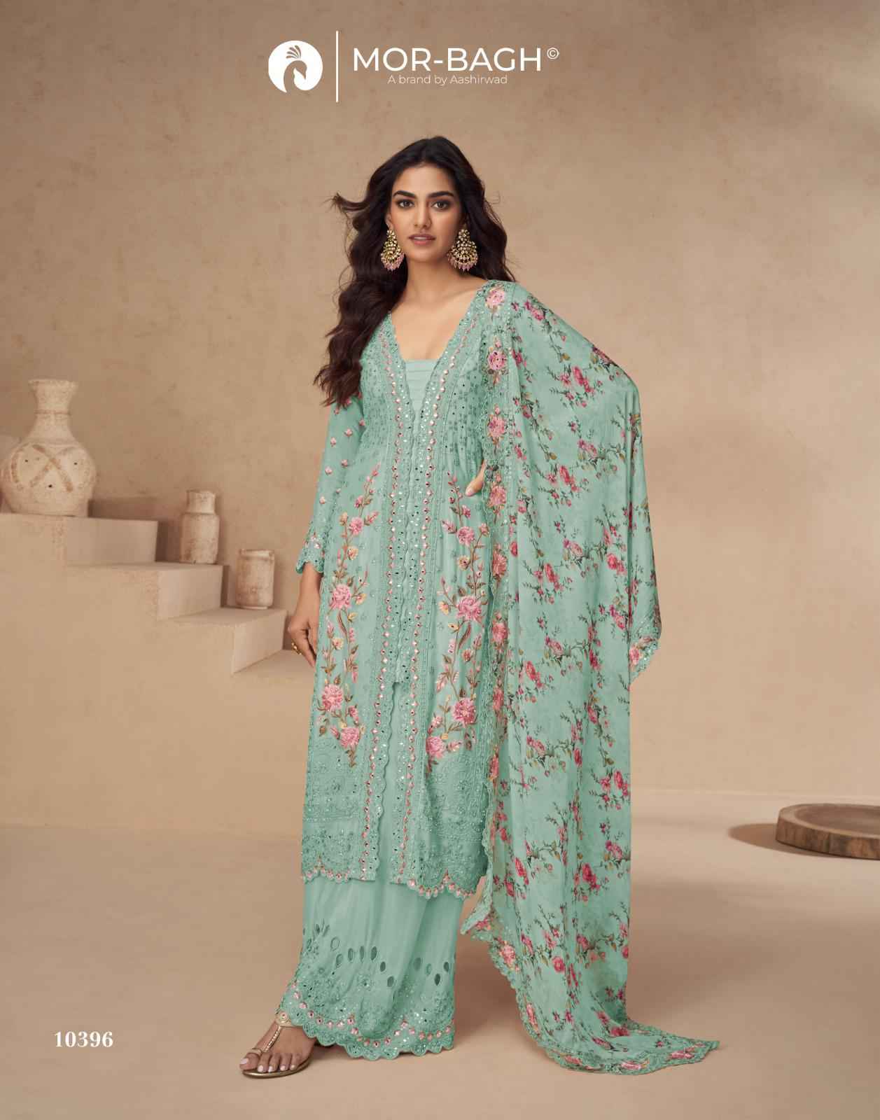 Aashirwad Creation Aarna Color Plus Readymade Chinon Silk Dress 5 pcs Catalogue