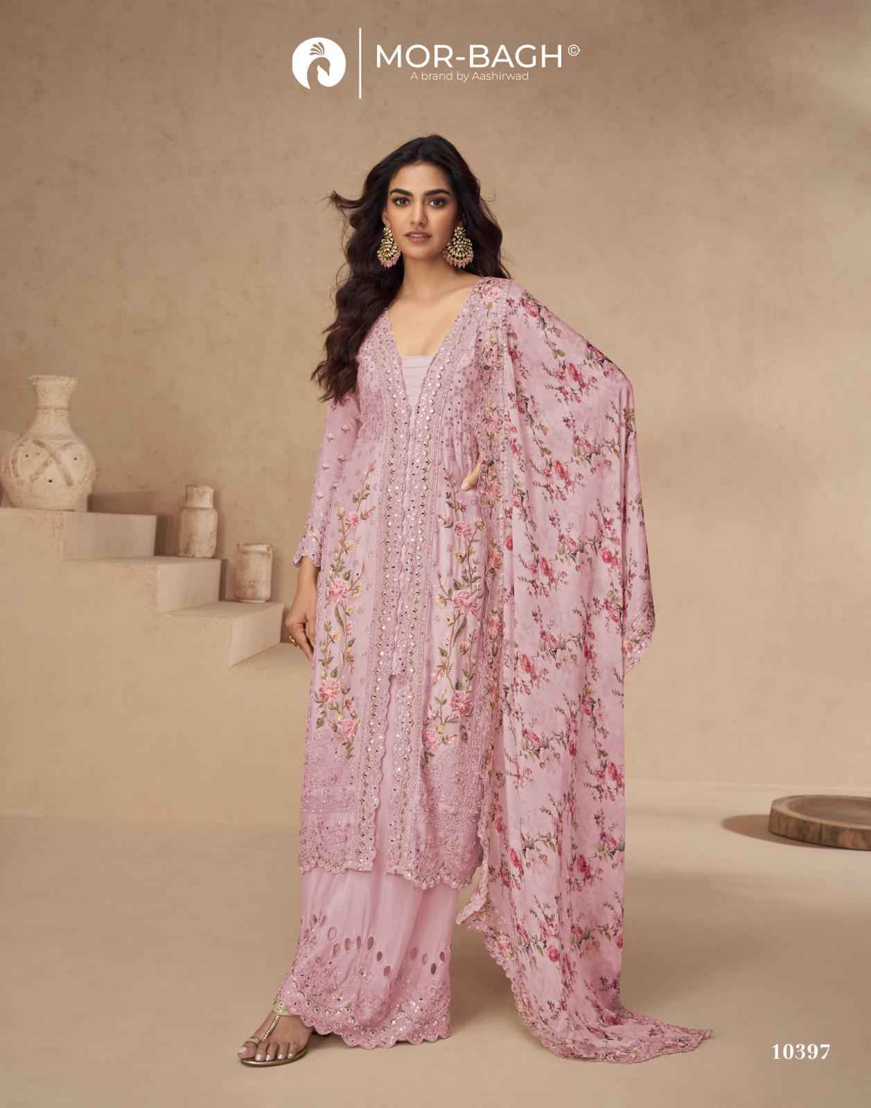 Aashirwad Creation Aarna Color Plus Readymade Chinon Silk Dress 5 pcs Catalogue
