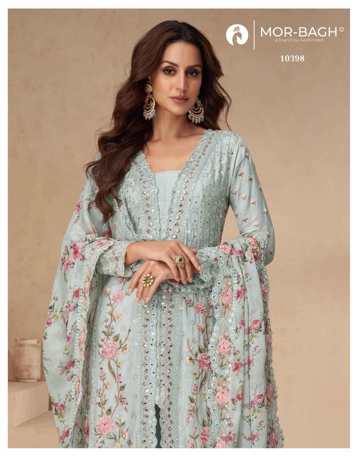 Aashirwad Creation Aarna Color Plus Readymade Chinon Silk Dress 5 pcs Catalogue