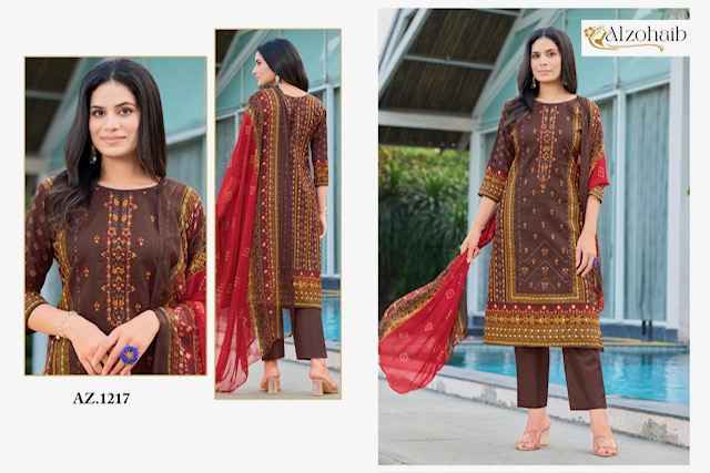 Alzohaib Sapphire Vol 1 Cotton Dress Material 4 pcs Catalogue