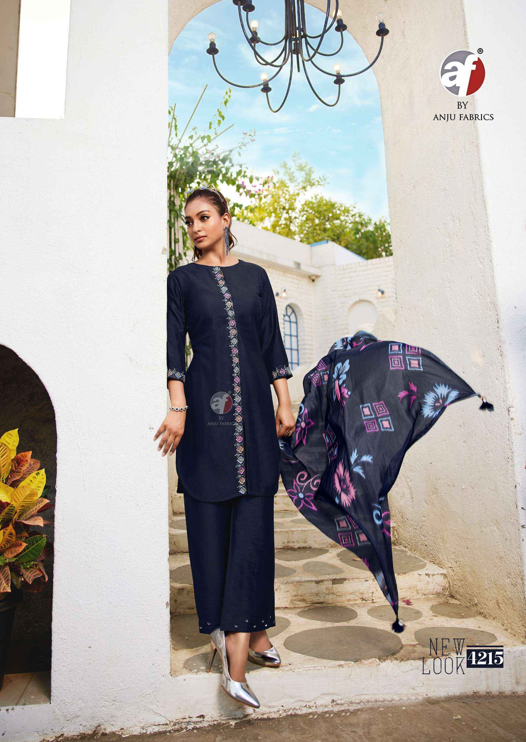 Anju Fabrics Fusion Vol 5 Viscose Kurti With Bottom 6 pcs Catalogue