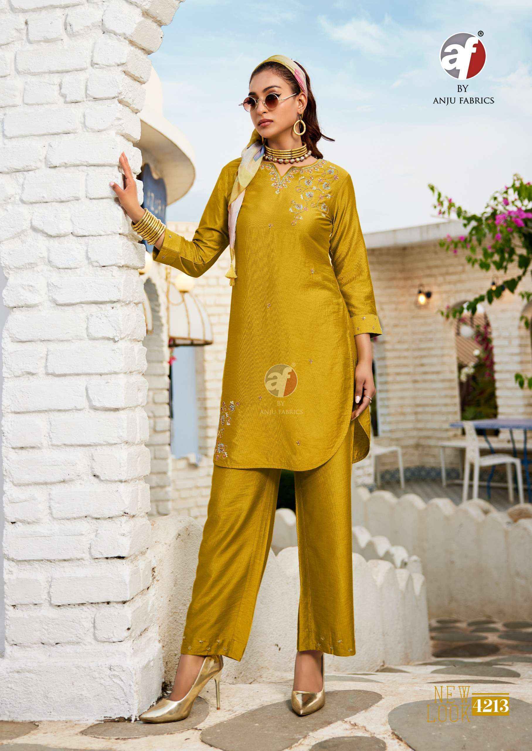 Anju Fabrics Fusion Vol 5 Viscose Kurti With Bottom 6 pcs Catalogue