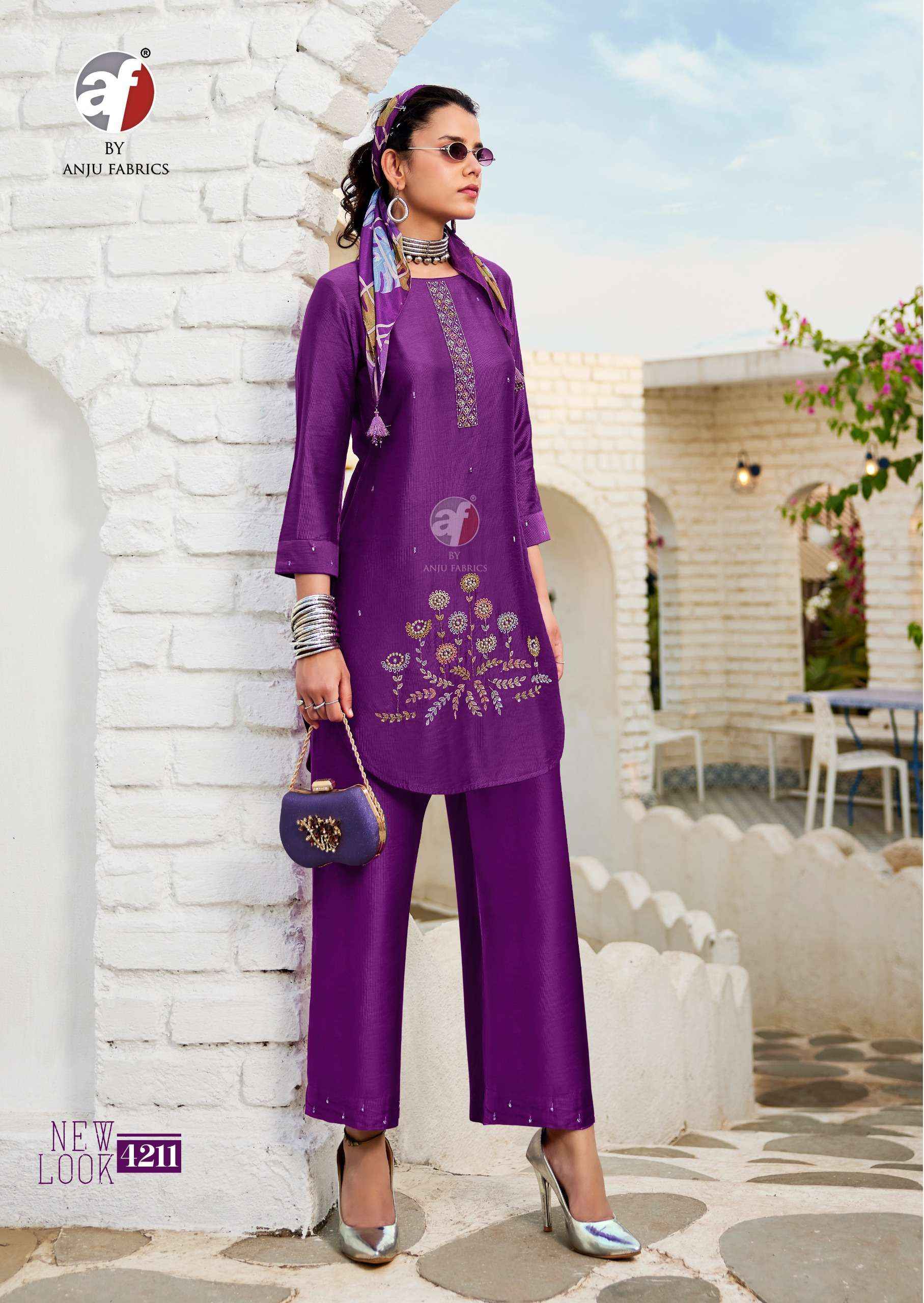 Anju Fabrics Fusion Vol 5 Viscose Kurti With Bottom 6 pcs Catalogue