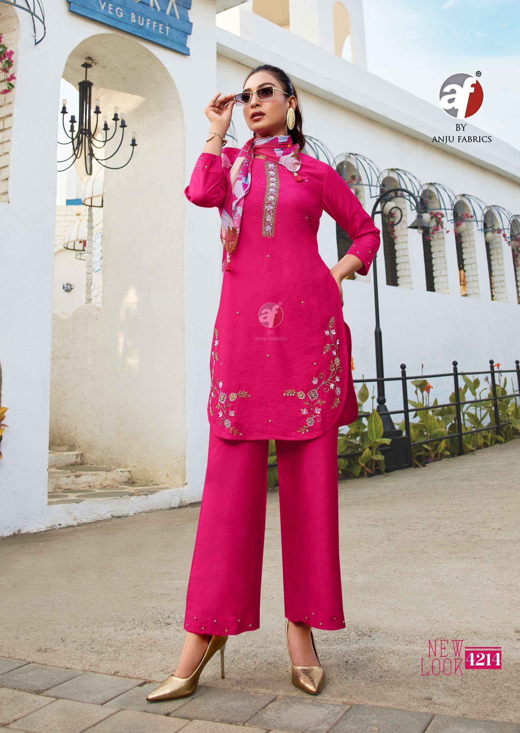 Anju Fabrics Fusion Vol 5 Viscose Kurti With Bottom 6 pcs Catalogue