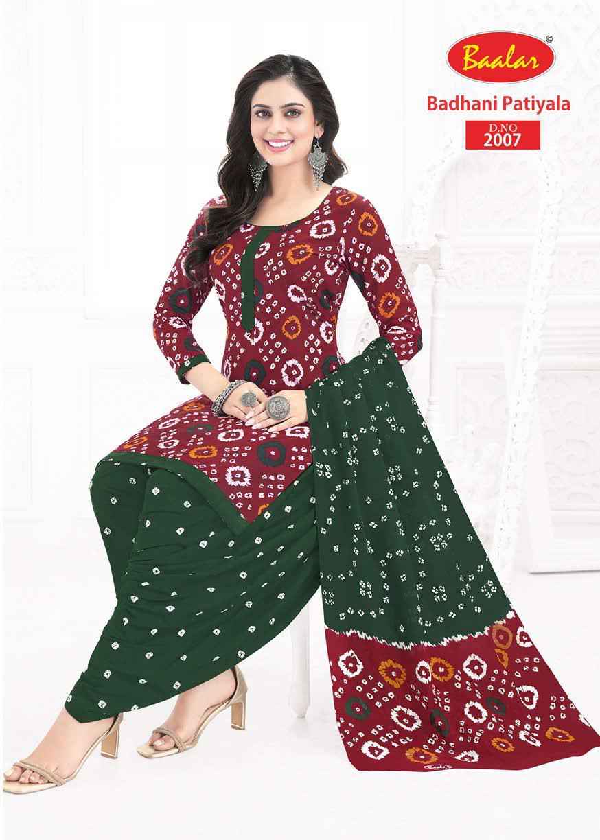 Baalar Bandhani Patiyala Vol 2 Cotton Dress Material 12 pcs Catalogue