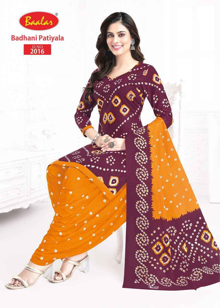 Baalar Bandhani Patiyala Vol 2 Cotton Dress Material 12 pcs Catalogue