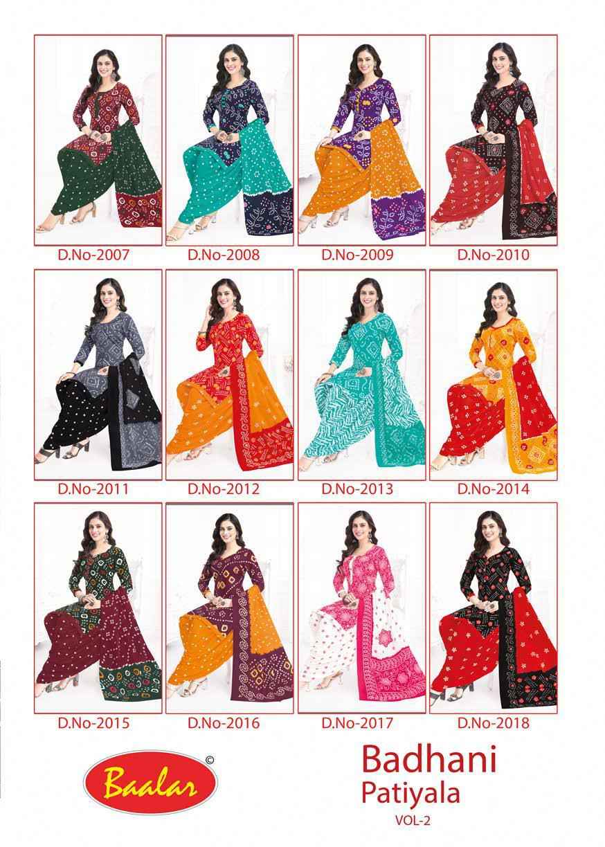 Baalar Bandhani Patiyala Vol 2 Cotton Dress Material 12 pcs Catalogue