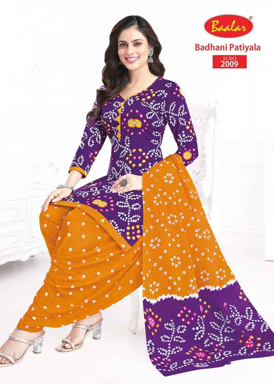 Baalar Bandhani Patiyala Vol 2 Cotton Dress Material 12 pcs Catalogue