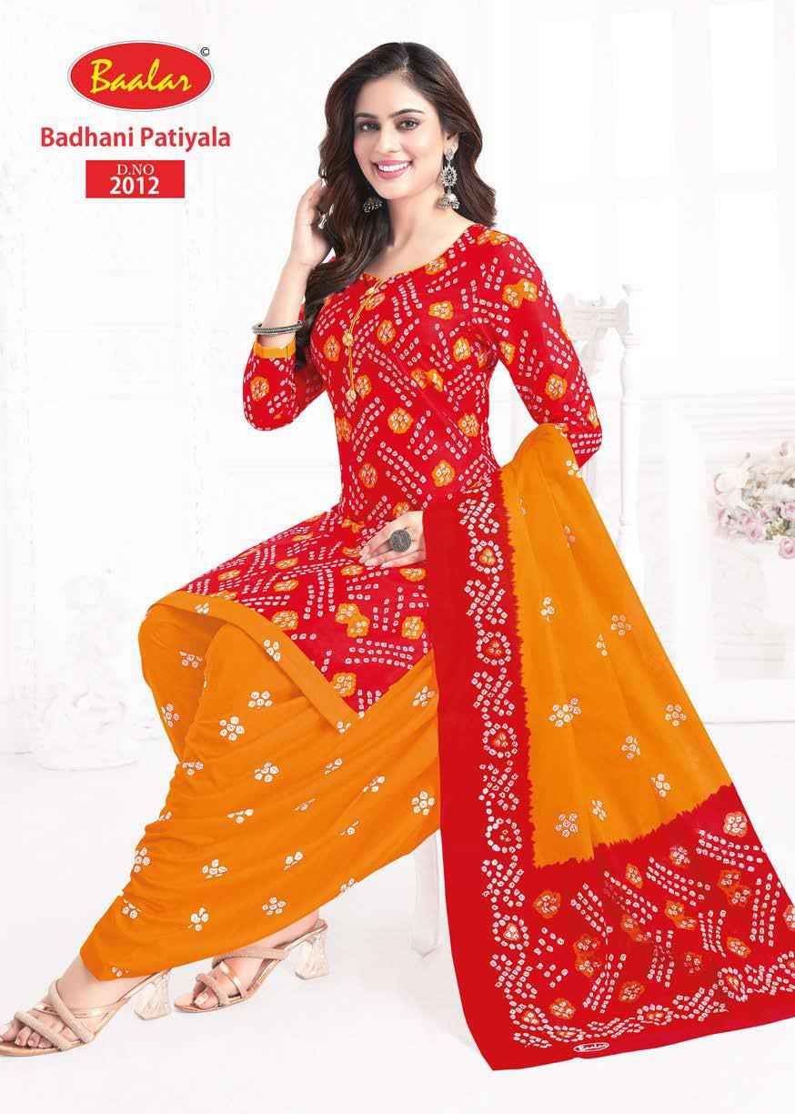 Baalar Bandhani Patiyala Vol 2 Cotton Dress Material 12 pcs Catalogue