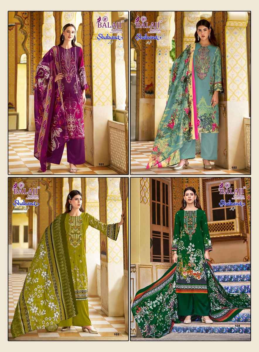 Balaji Shabana Cotton Dress Material 8 pcs Catalogue