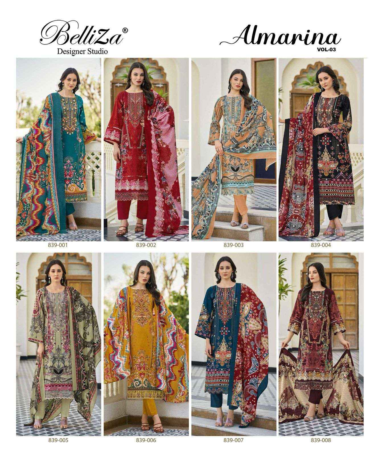 Belliza Almarina Cotton Dress Material 8 pcs Cataloge