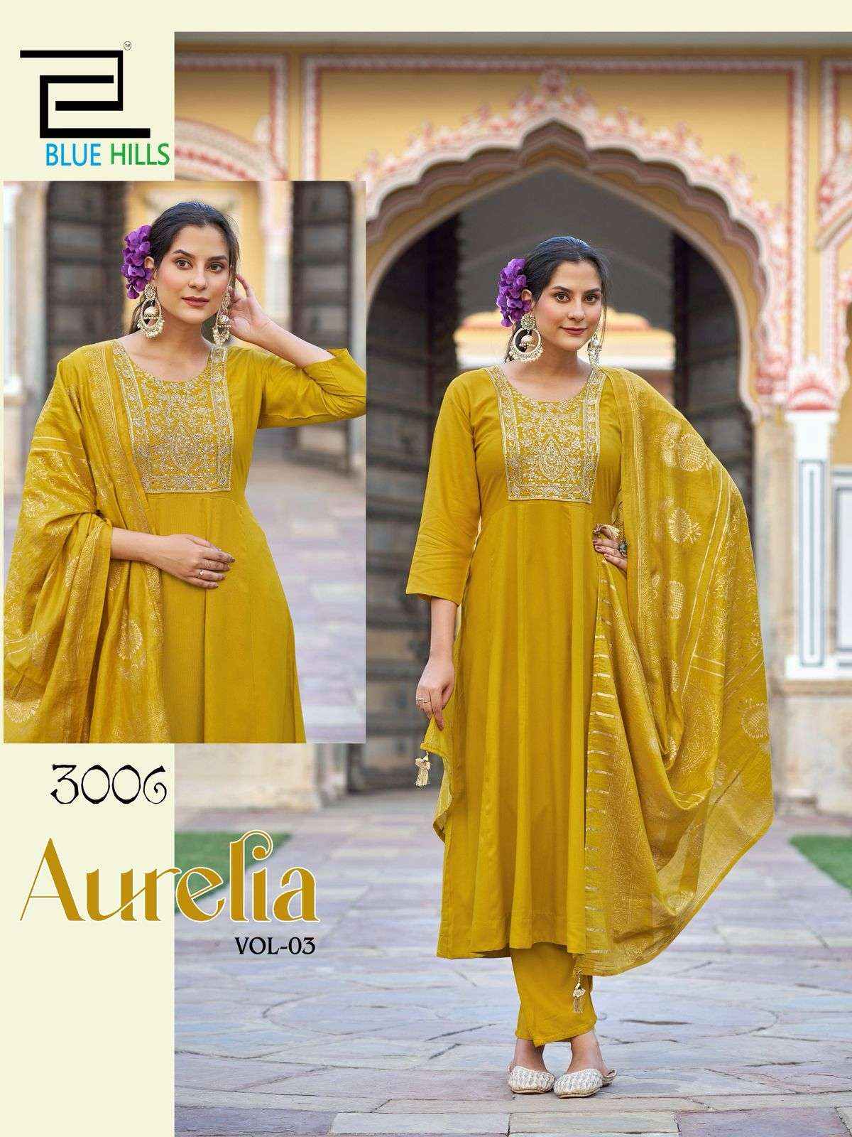 Blue Hills Aurelia Vol 3 Rayon Kurti Combo 6 pcs Catalogue