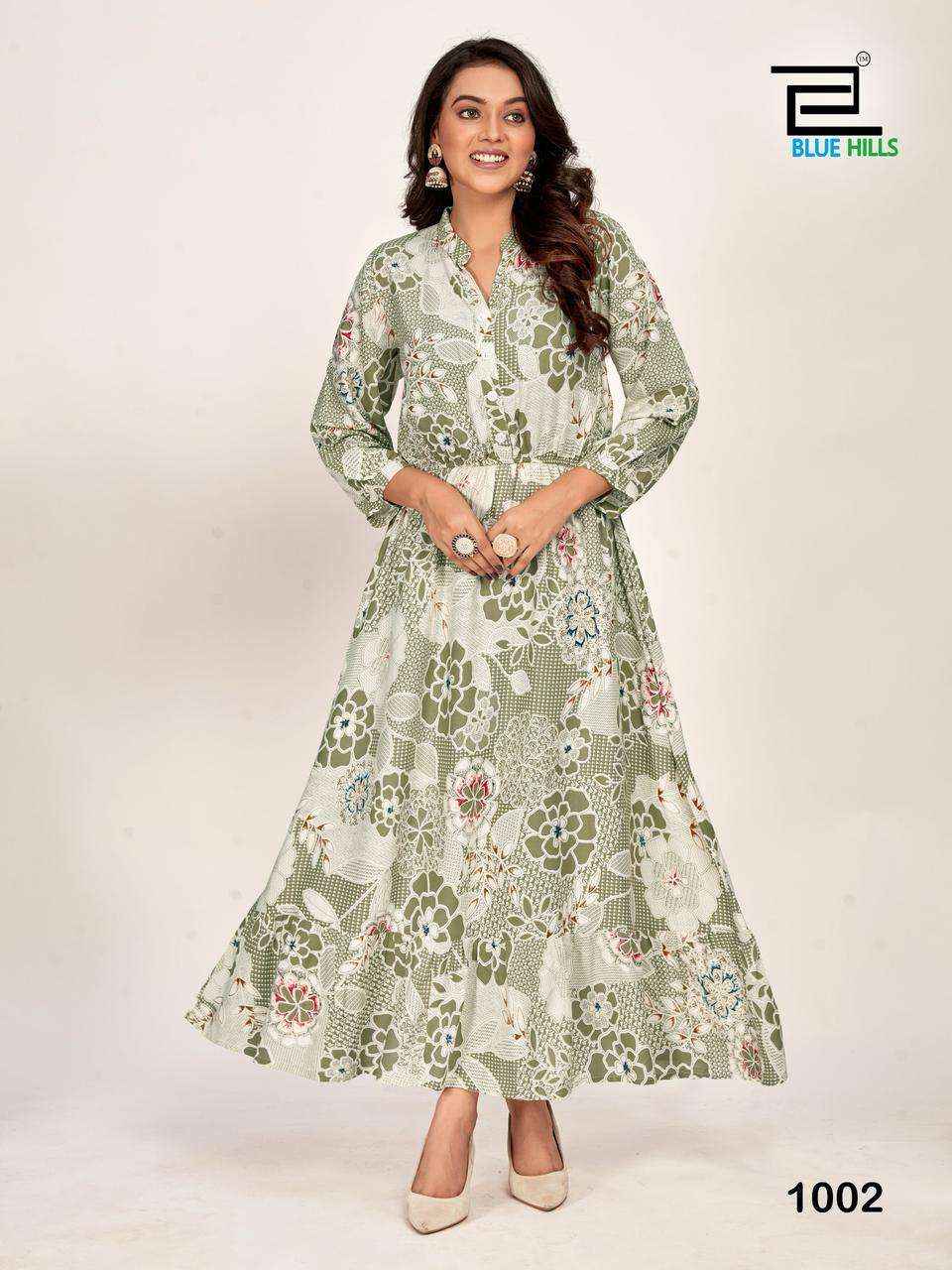 Blue Hills Florida Rayon gown 2 pcs Catalogue