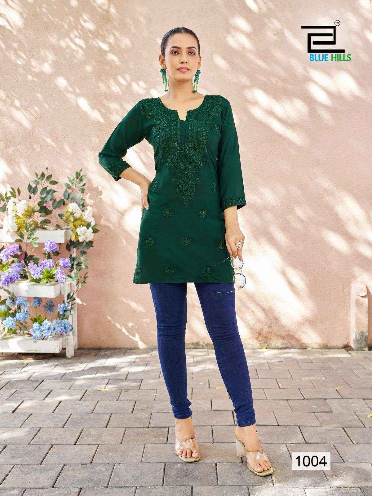 Blue Hills Raha Viscose Kurti 4 pcs Catalogue
