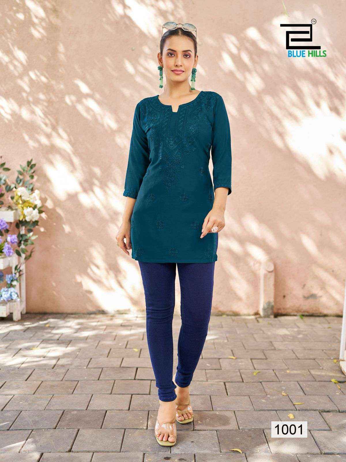 Blue Hills Raha Viscose Kurti 4 pcs Catalogue