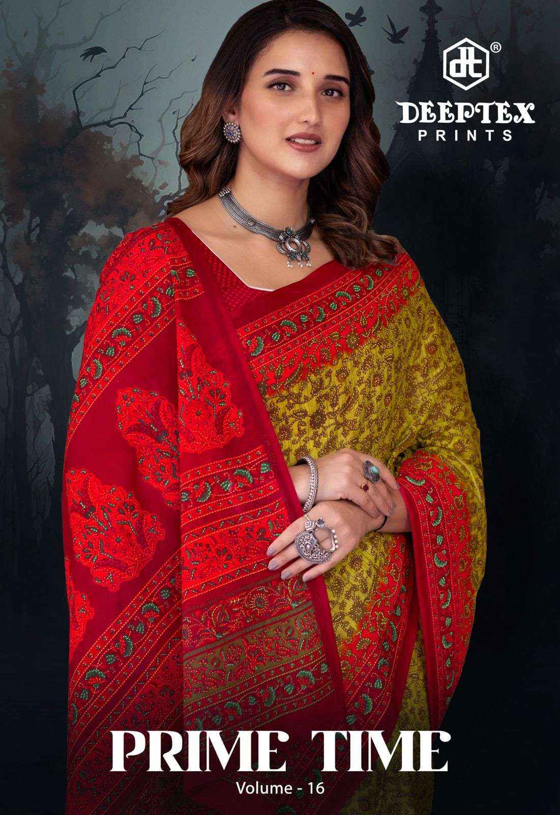 Deeptex Prime Time Vol 16 Cotton Saree 10 pcs Catalogue