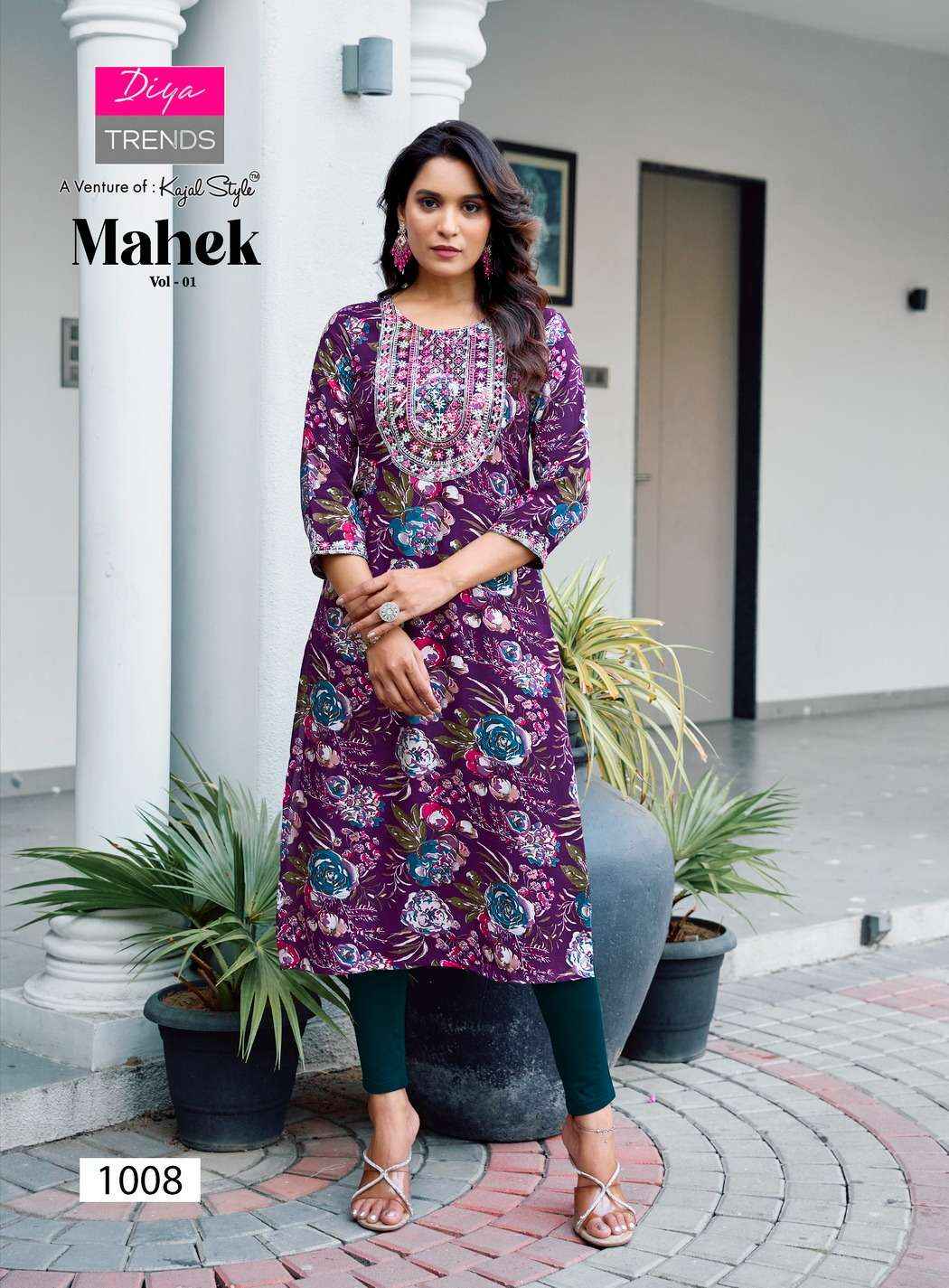 Diya Trends Mahek Vol 1 Rayon Kurti 8 pcs Catalogue