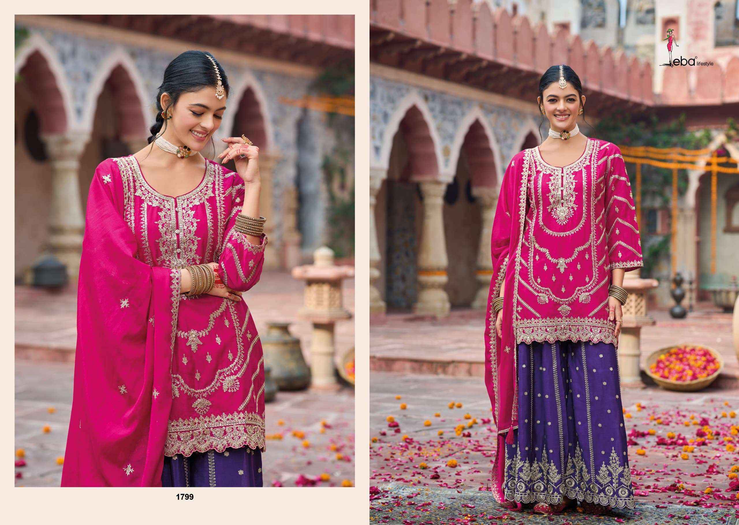 Eba Lifestyle Kanak Readymade Chinon Dress 3 pcs Catalogue