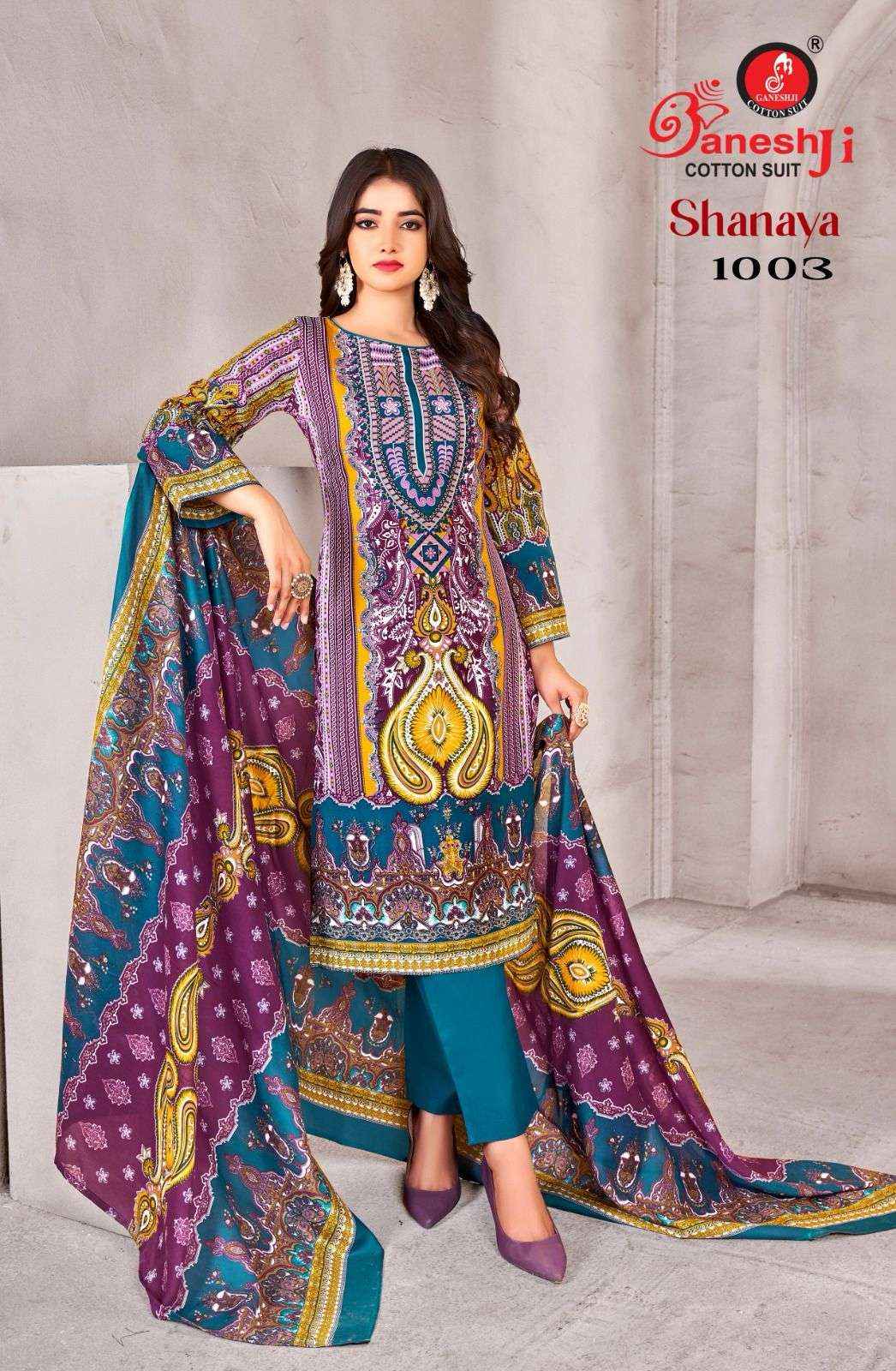 Ganesh Ji Shanaya Vol 1 Cotton Dress Material 8 pcs Catalogue