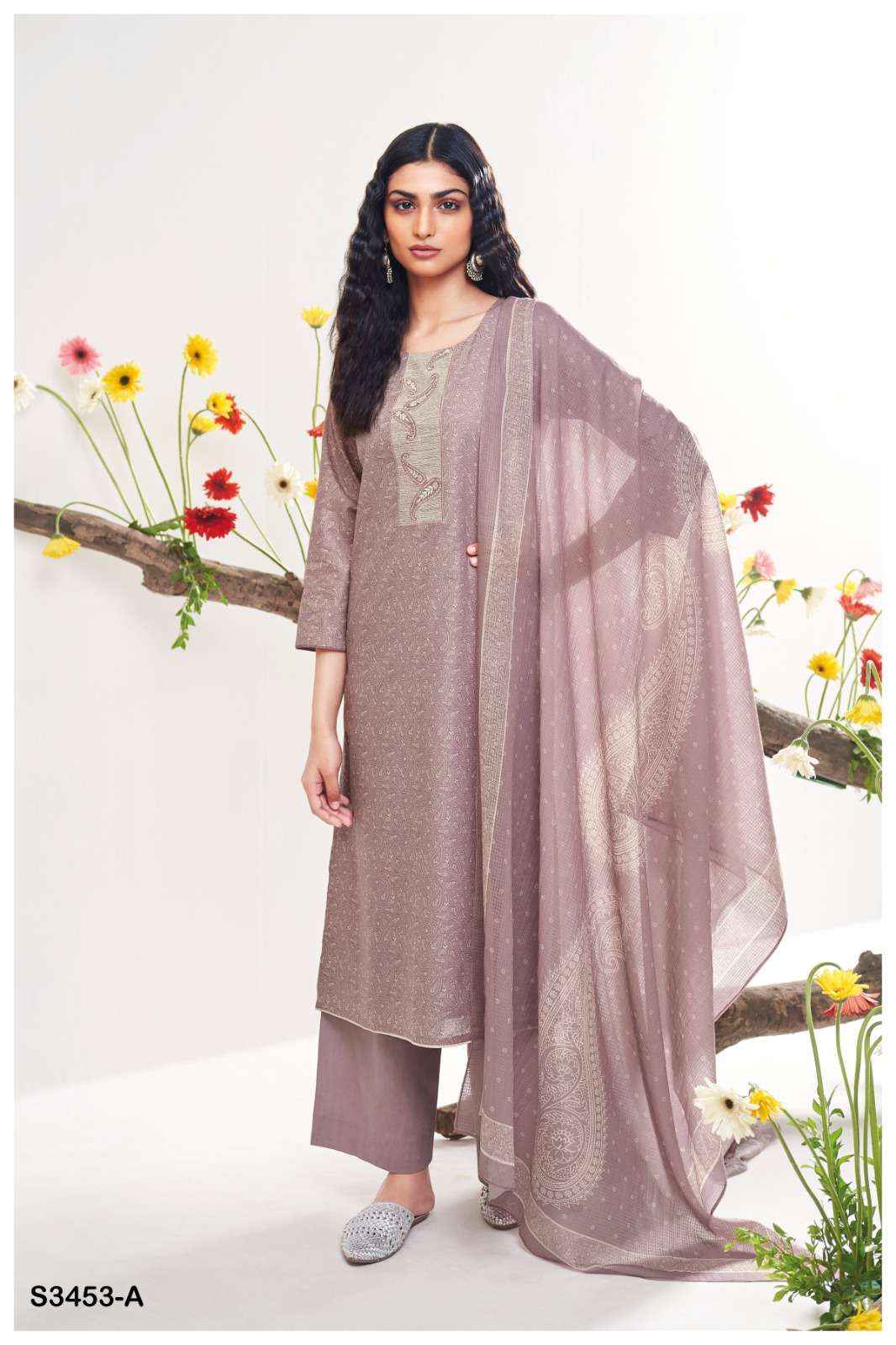 Ganga Deeandra 3453 Cotton Dress Material 4 pcs Catalogue