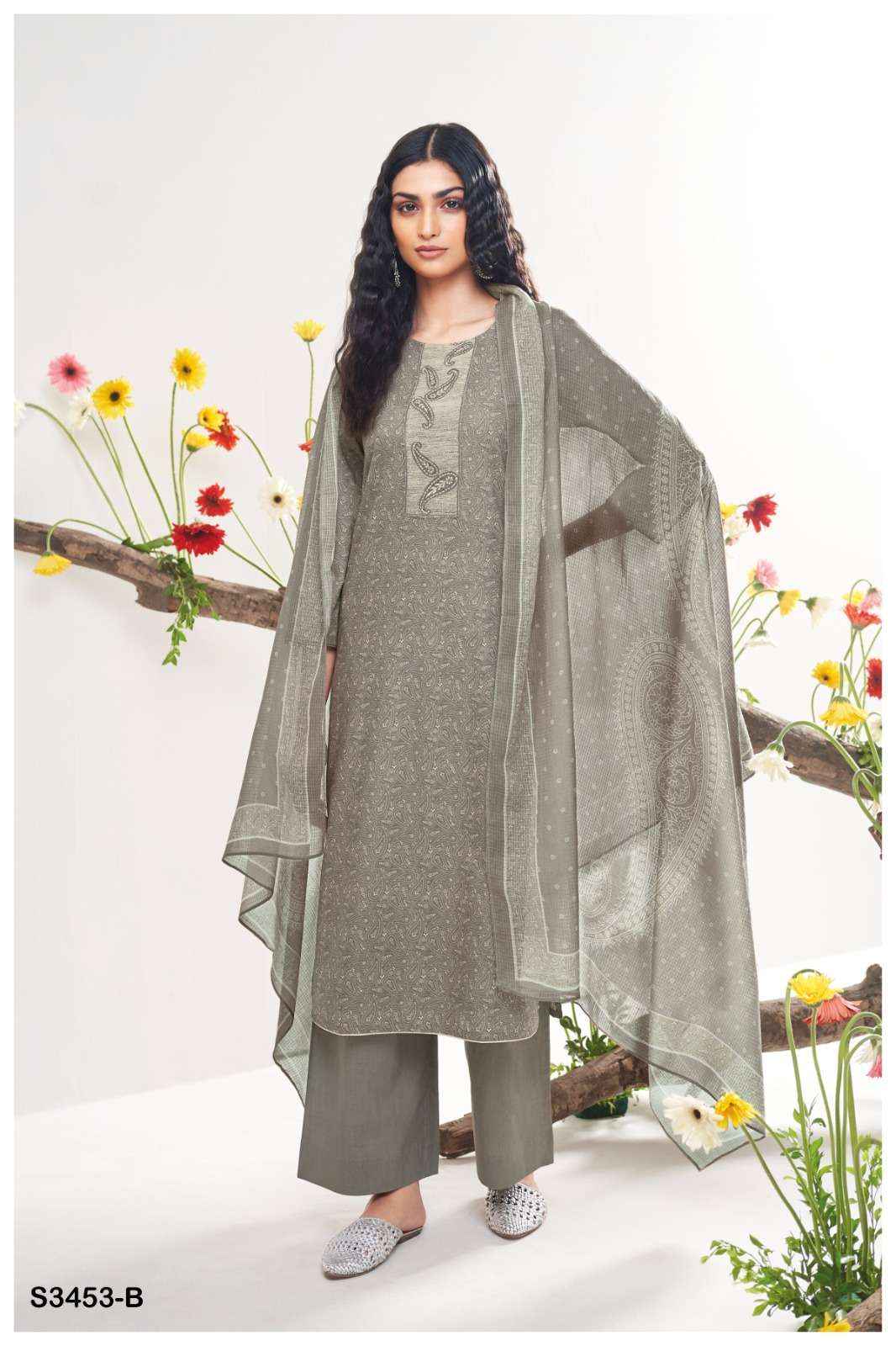 Ganga Deeandra 3453 Cotton Dress Material 4 pcs Catalogue
