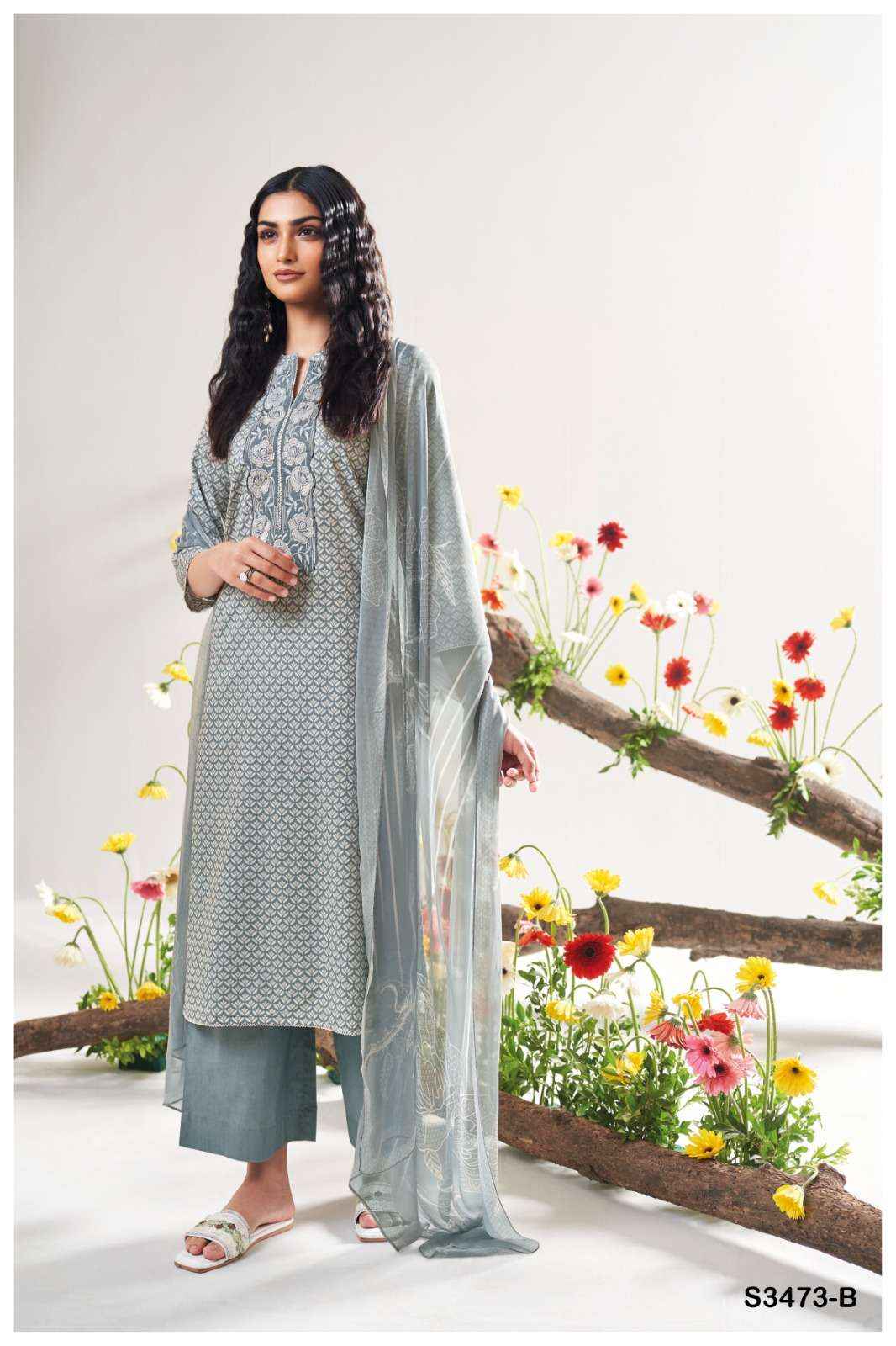Ganga Gurnoor 3473 Cotton Dress Material 4 pcs Catalogue