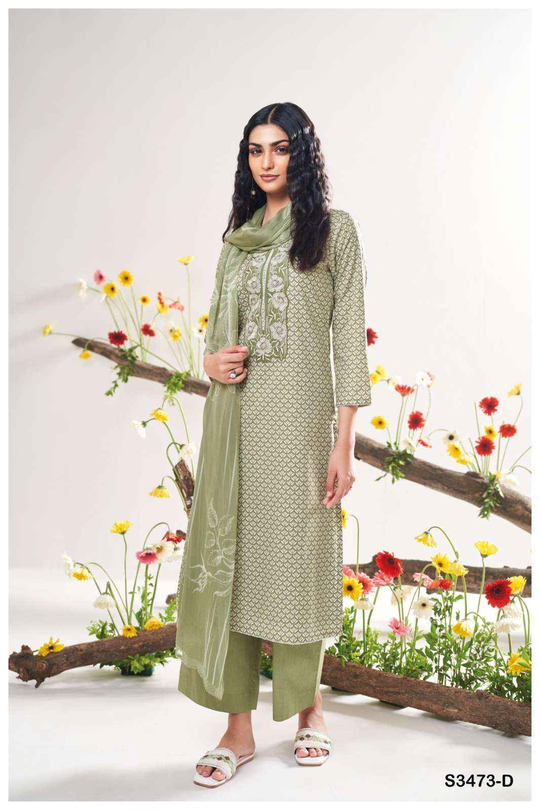 Ganga Gurnoor 3473 Cotton Dress Material 4 pcs Catalogue