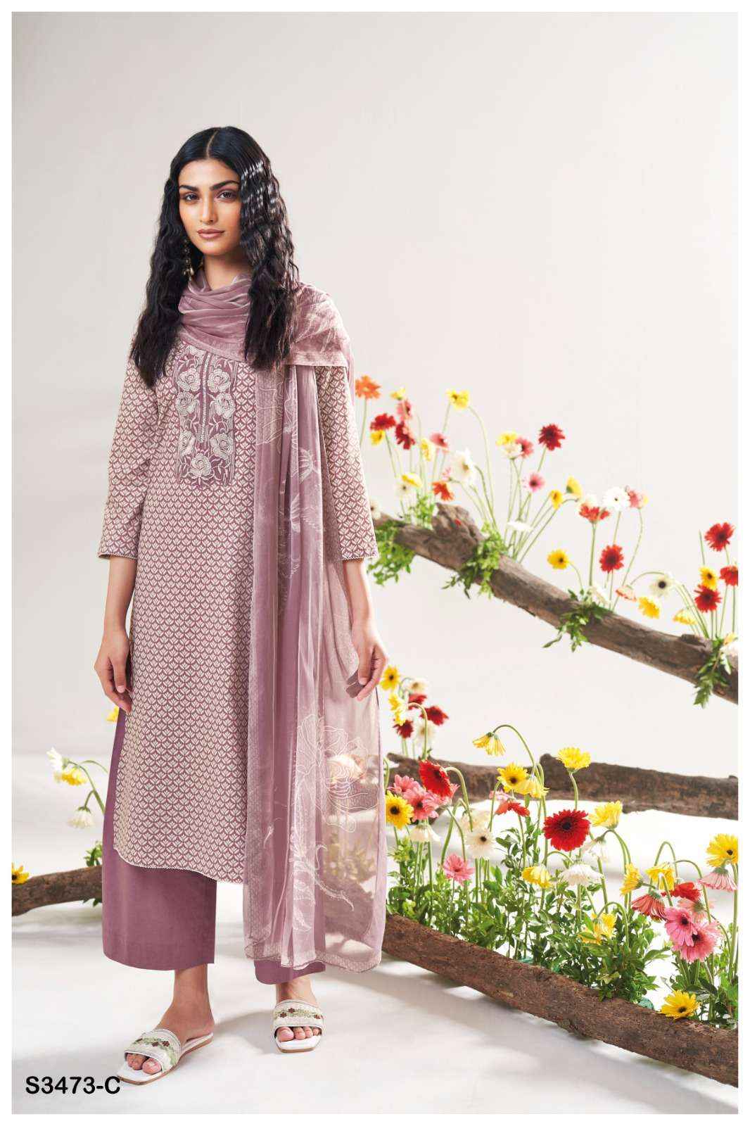 Ganga Gurnoor 3473 Cotton Dress Material 4 pcs Catalogue