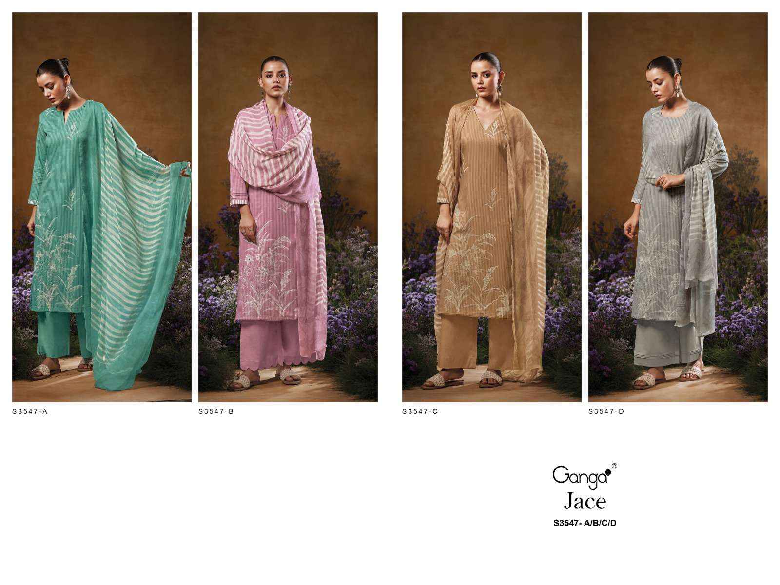 Ganga Jace 3547 Cotton Dress Material 4 pcs Catalogue