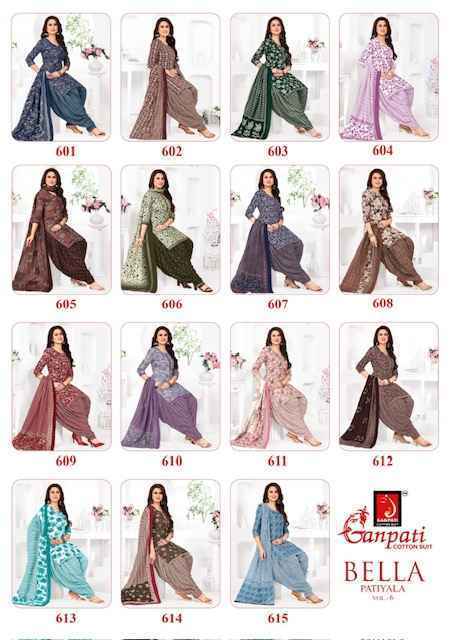 Ganpati Bella Patiyala Vol 6 Cotton Dress Material 15 pcs Catalogue