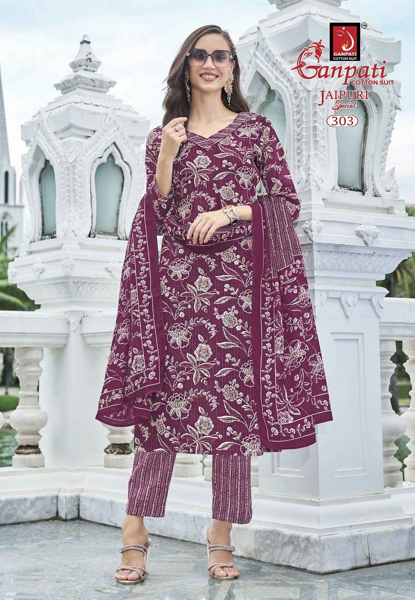 Ganpati Jaipuri Special Vol 14 Readymade Cotton Dress 15 pcs Catalogue