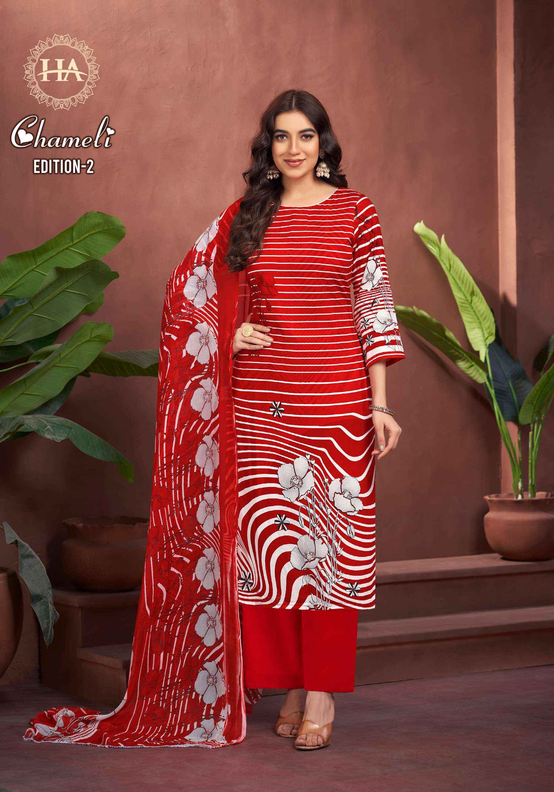 Harshit Fashion Chameli Edition 2 Viscouse Dress Material 6 pcs Catalogue
