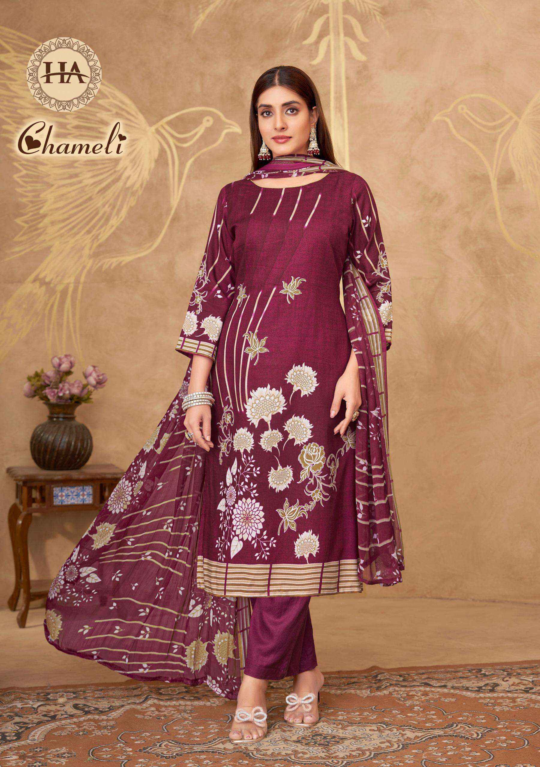 Harshit Fashion Chameli Edition 2 Viscouse Dress Material 6 pcs Catalogue