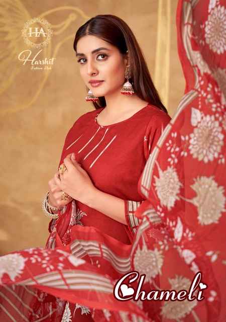 Harshit Fashion Chameli Viscouse Rayon Dress Material 6 pcs Catalogue