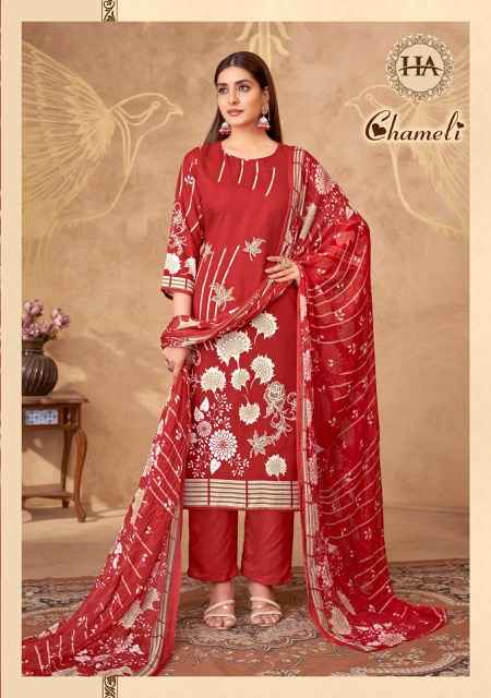 Harshit Fashion Chameli Viscouse Rayon Dress Material 6 pcs Catalogue