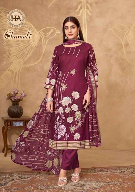 Harshit Fashion Chameli Viscouse Rayon Dress Material 6 pcs Catalogue