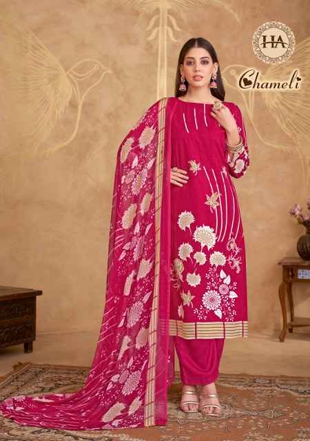 Harshit Fashion Chameli Viscouse Rayon Dress Material 6 pcs Catalogue