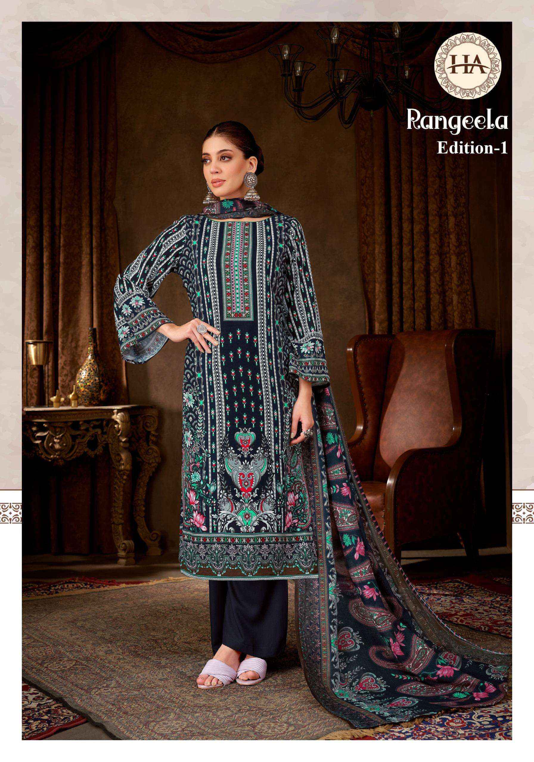 Harshit Fashion Rangeela Vol 1 Viscose Rayon Dress Material 8 pcs Catalogue