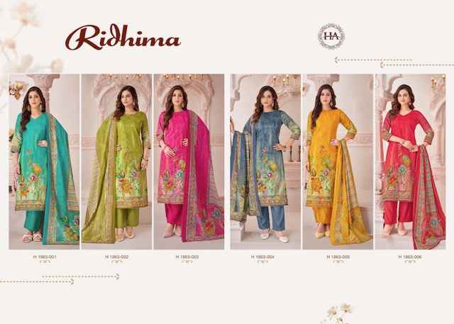 Harshit Fashion Ridhima Zam Cotton Dress Material 6 pcs Catalogue