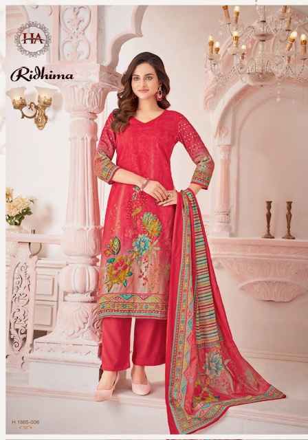 Harshit Fashion Ridhima Zam Cotton Dress Material 6 pcs Catalogue