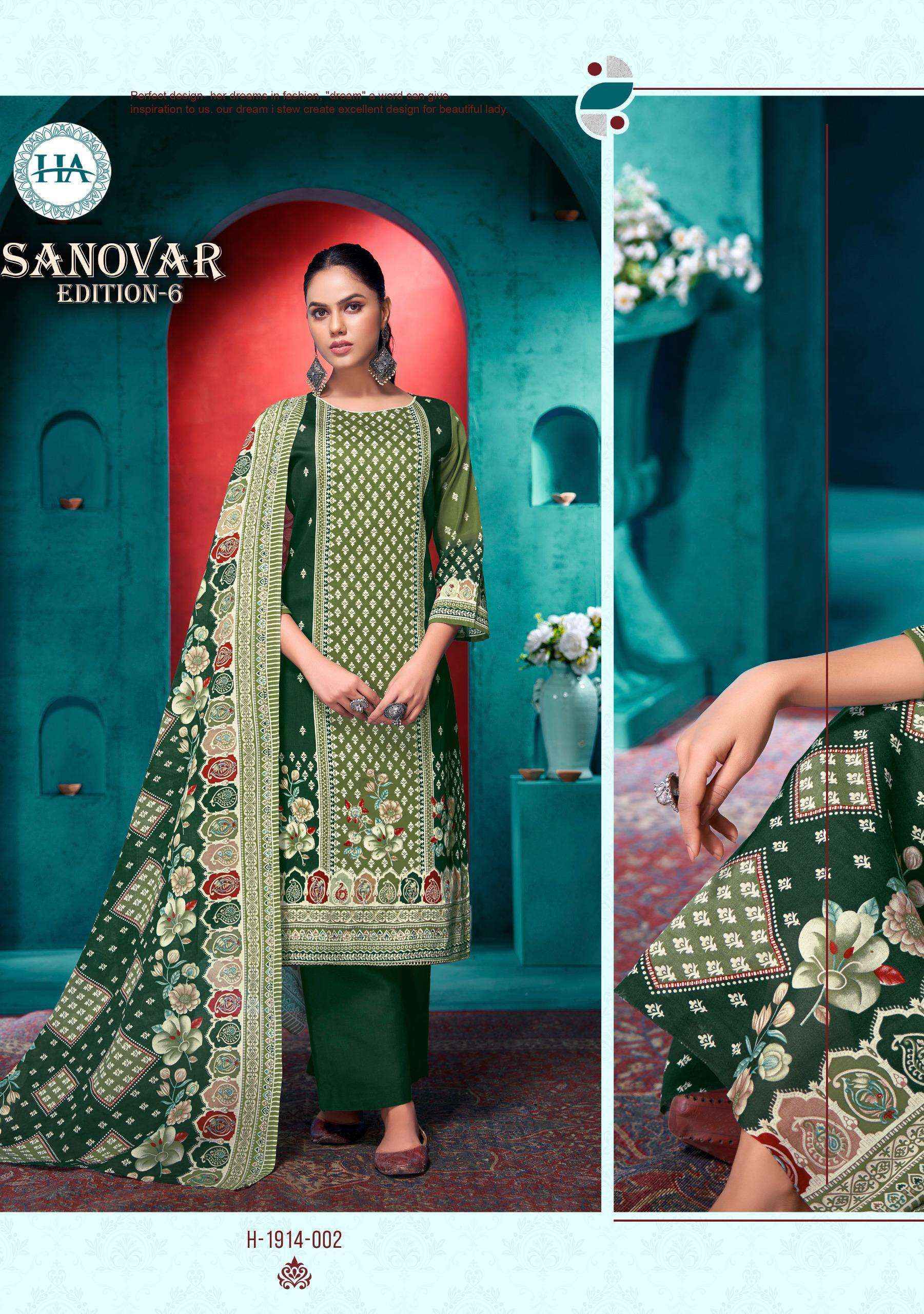 Harshit Fashion Sanovar Edition 6 Zam Cotton Dress Material 6 pcs Catalogue